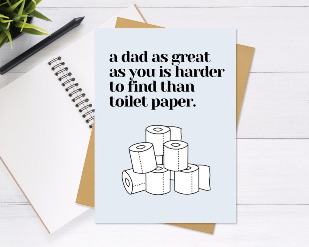 Funny Father's Day cards | Harder to find than toilet paper card by Notes from Nancy