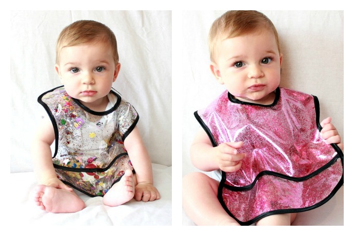 Coolest baby gifts of 2014:  Luna on the Moon glitter bibs