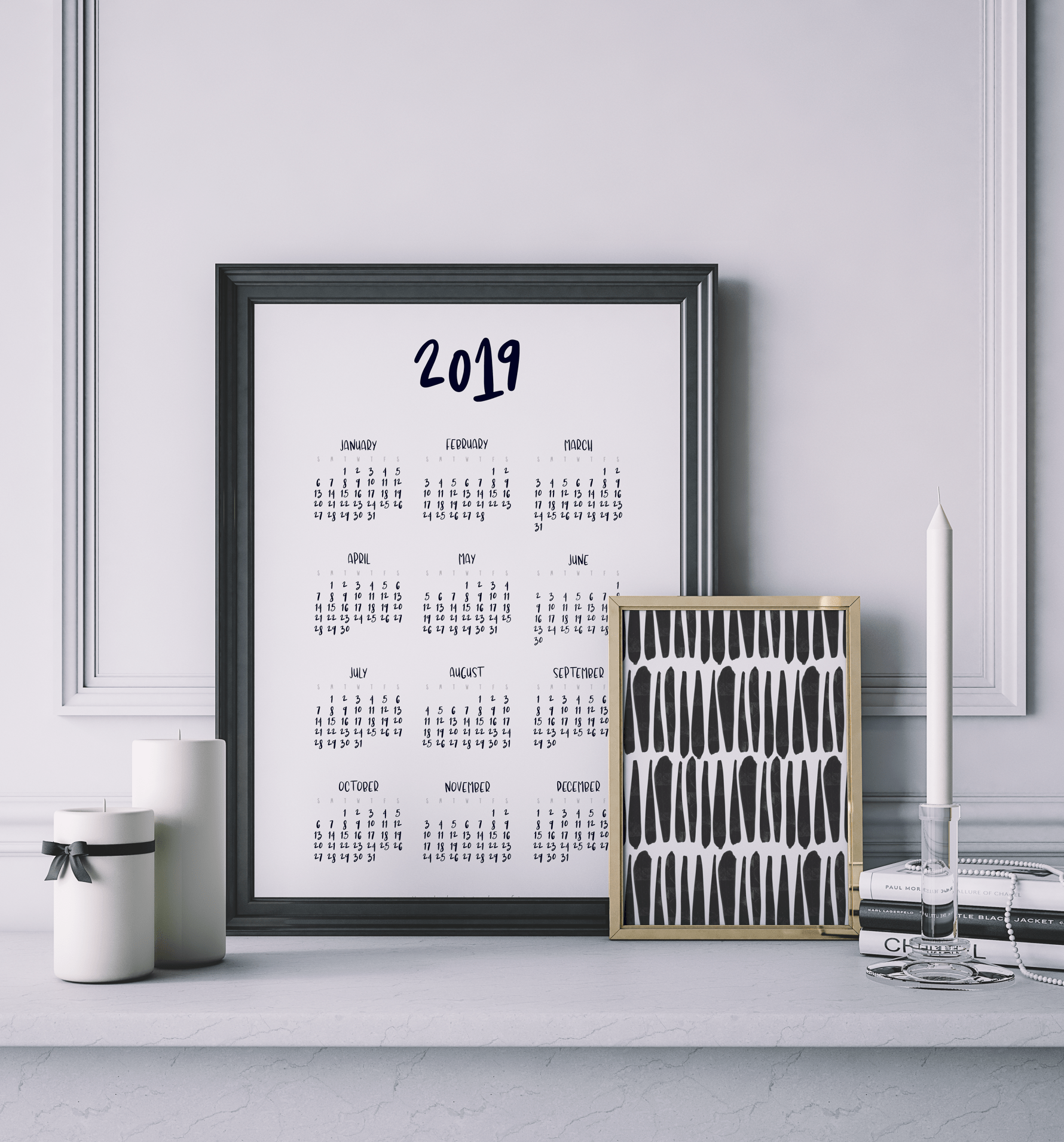 Free 2019 printable calendars:  2019 printable calendar | I Try DIY