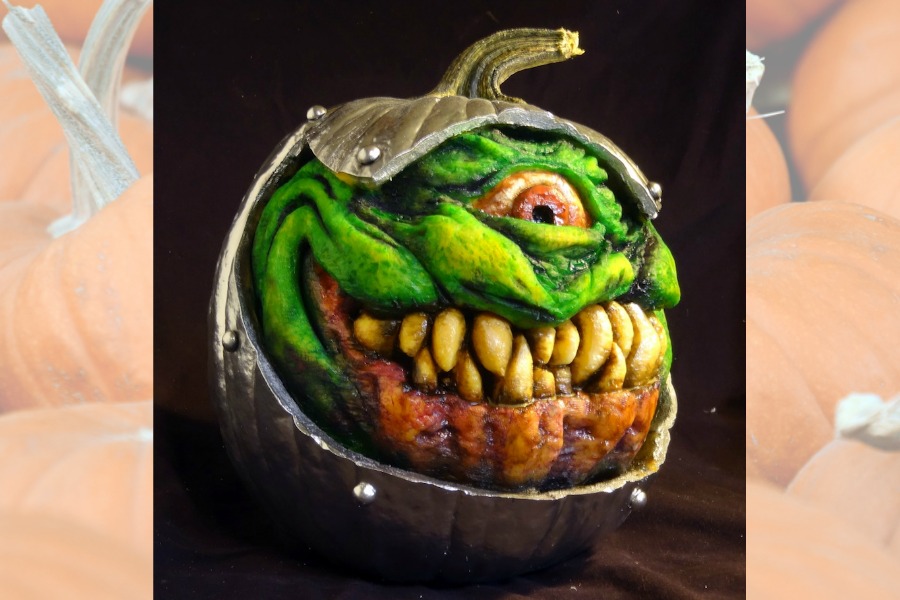 Creepiest pumpkins for when your kids are grown up: This one by master carver Jon Neill