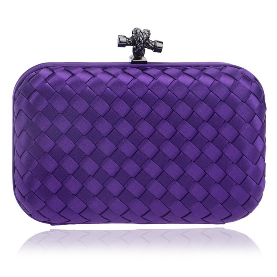 Affordable woven clutch in Ultra Violet to help you rock Pantone's 2018 color of the year