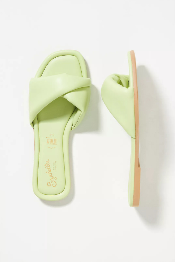 Lime green seychelles at Anthropologie