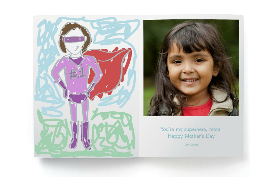 Personalized Mother's Day gifts: Personalized Superhero Coloring Card | Pinhole Press
