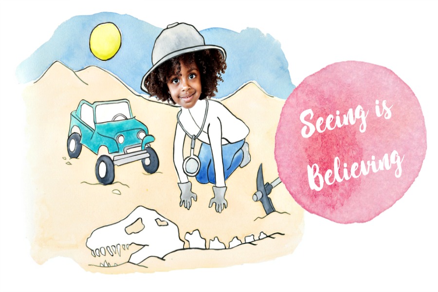 Seeing is Believing is a Kickstarter personalized children's book shows kids that they can be anything they want.
