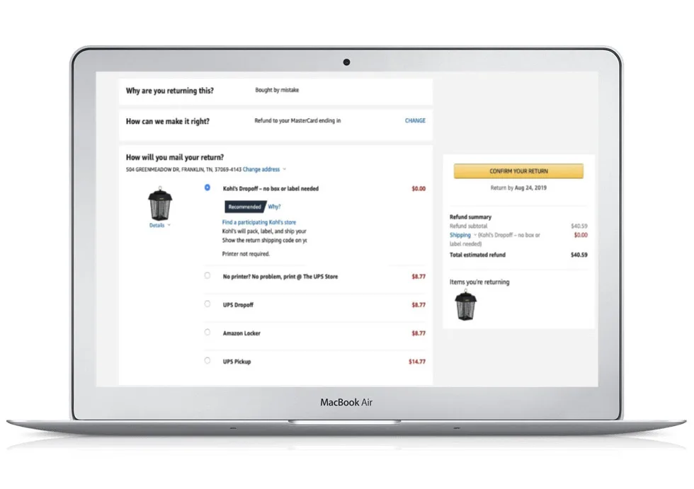 Make Amazon returns at Kohl's: How to start the return