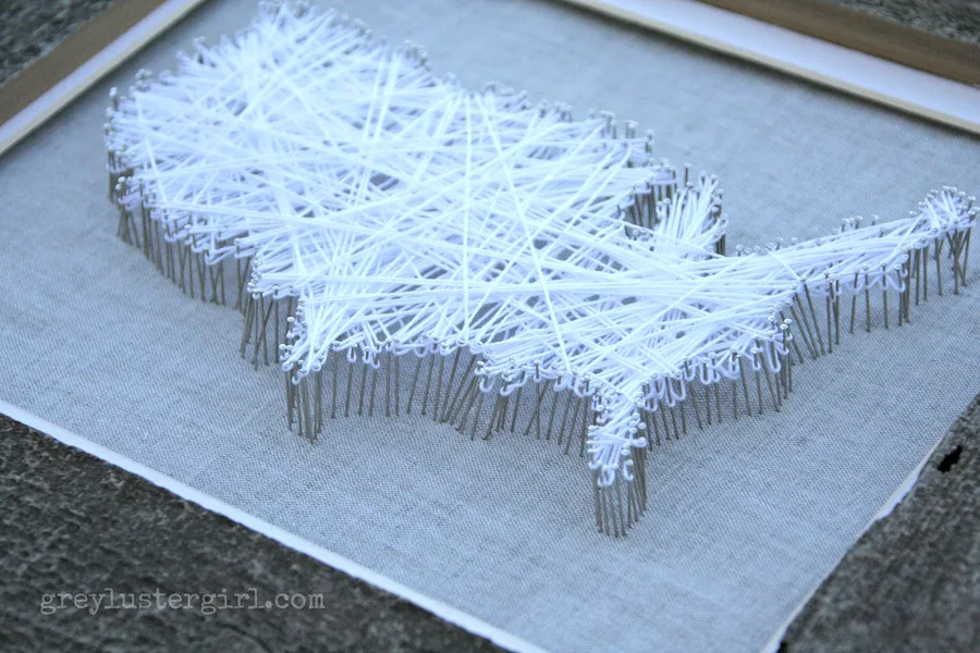 4th of July crafts for kids: United States Straight Pin Art Craft by Grey Luster Girl