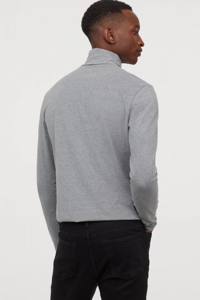 H&M slim flit turtleneck for men: gifts under $15