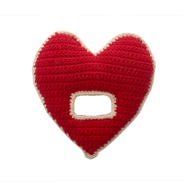 Valentine's Day gifts for babies: Crochet Heart Rattle at The Tot