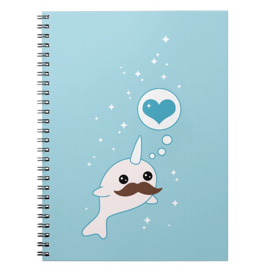 Kawaii narwhal heart notebook: Affordable Valentine's gifts for kids under $15