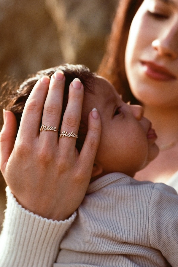 Custom name rings: Mother's Day gifts for new moms from Grace Personalized on Etsy