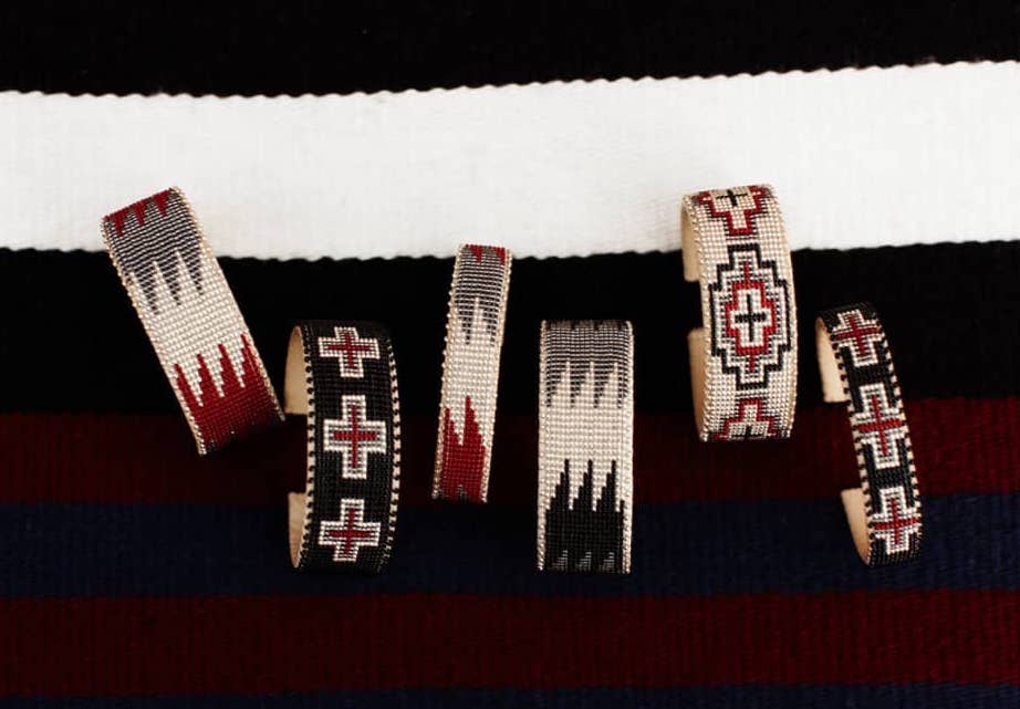 Etkie red collection authentic Navajo glass beaded cuffs | Mother's Day gifts that give back