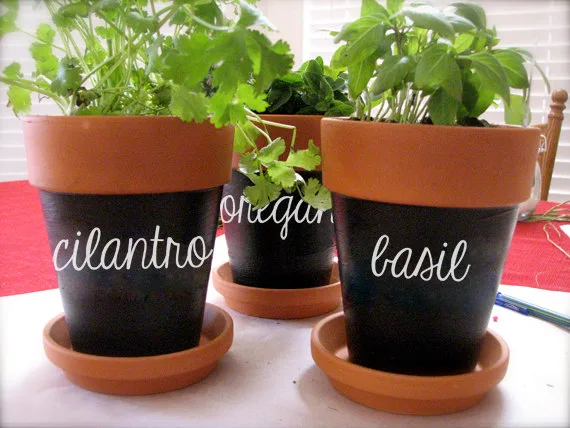 Custom herb labels for flowerpots