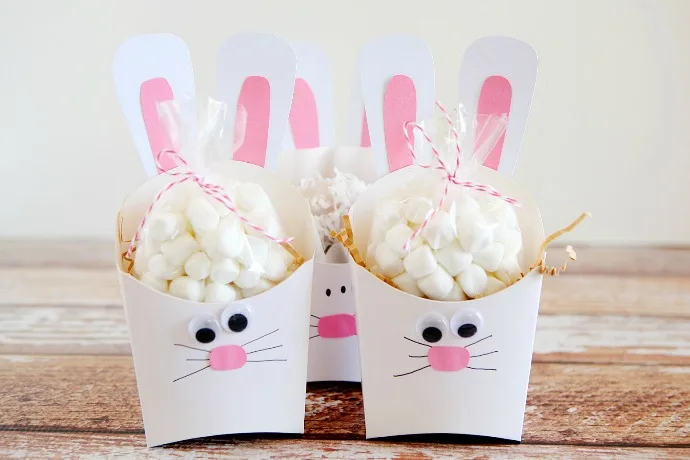 Easter Bunny fry box craft from Eighteen 25