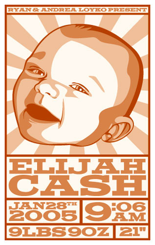 Cool baby shower invitations - rattle n roll band poster art