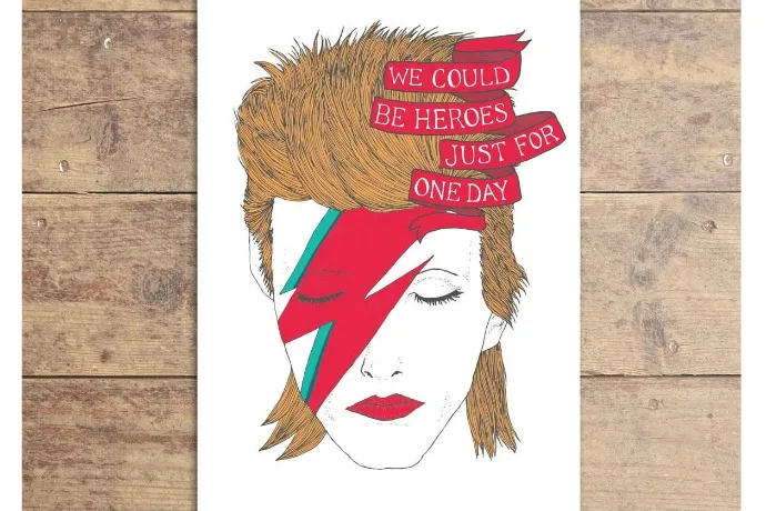 David Bowie card: We can be heroes