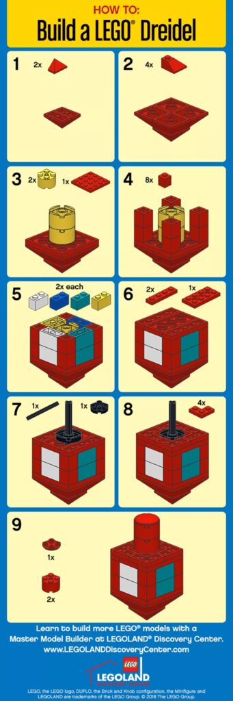 How to build a LEGO dreidel: Step by step instructions