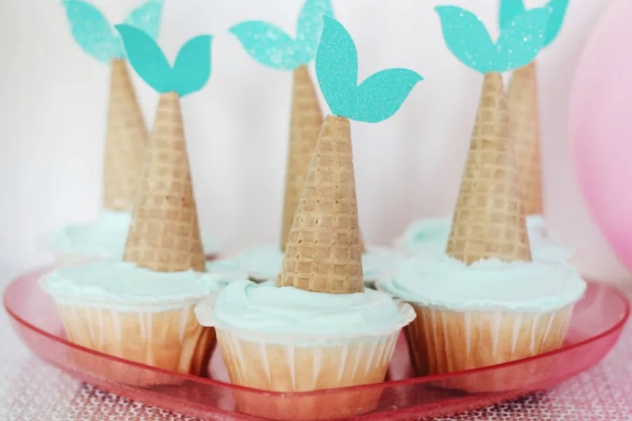 Mermaid party ideas: Mermaid Tail Cupcakes by Garvin and Co.