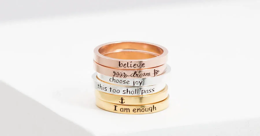 Mood-boosting jewelry: Stackable rings at Caitlyn Minimalist
