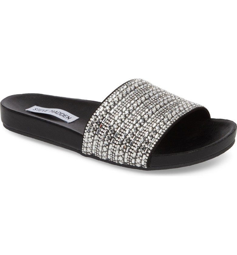 Embellished slide sandals for summer | Steve Madden dazzle slides