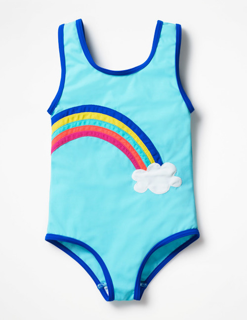 Kids' rainbow clothing: Fun Detail Swimsuit by Boden