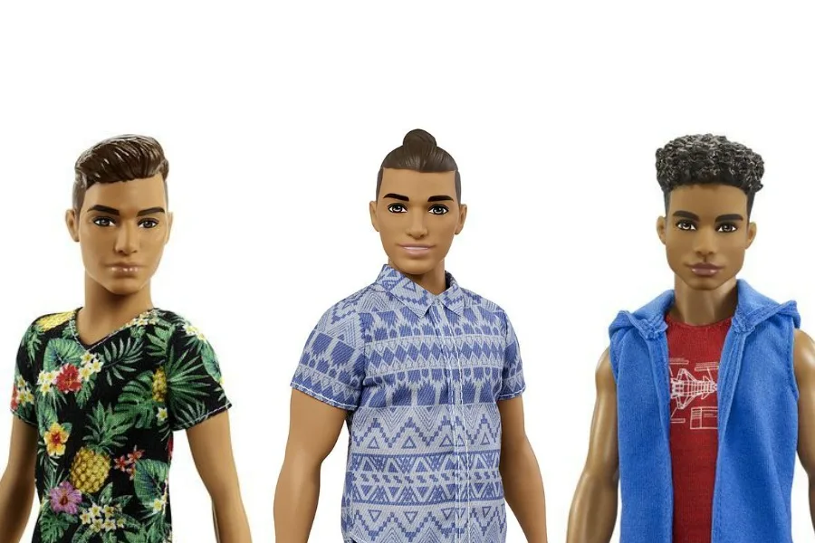 New Ken dolls come in different skin tones, body types and hair styles. And yes, that is a man bun.