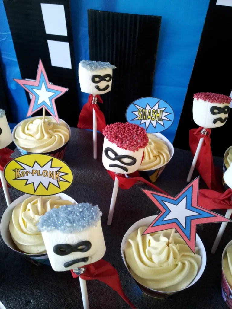 Free Printable Superhero Cupcake Toppers at Less Than Perfect Life of Bliss