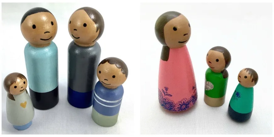 Diverse dollhouse dolls