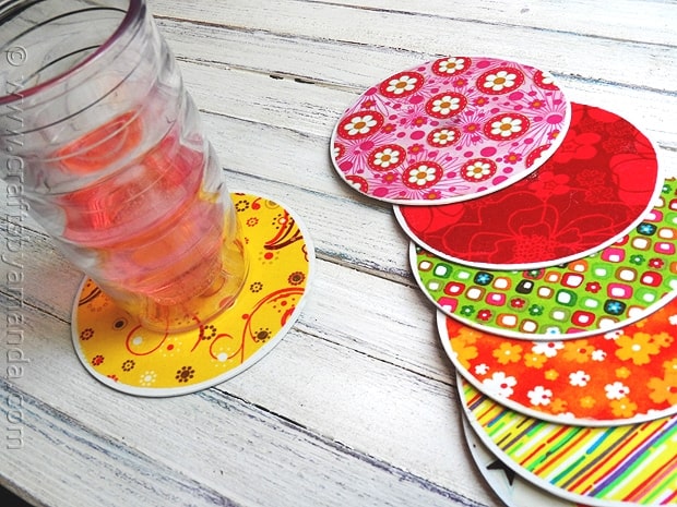 Turn old CD's into coasters for Mother's Day with this tutorial by Crafts by Amanda