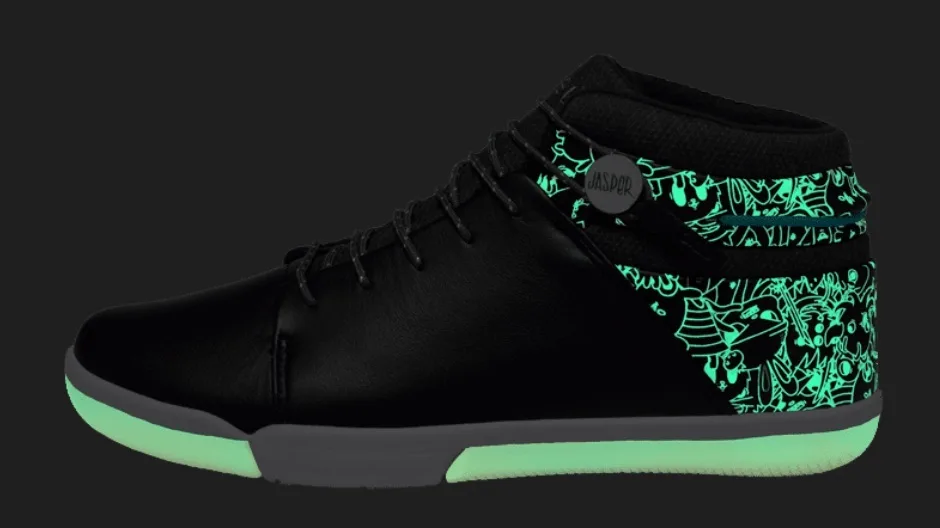 PLAE x Jasper Wong High Tops light up at night