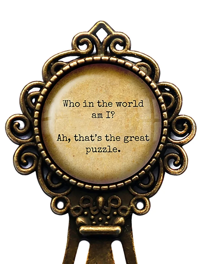 Victorian style "great puzzle" quote bookmarks make a cool escape room party favor