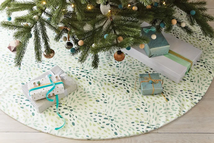 Spruce up your Christmas decor with these reversible modern tree skirts at Minted.