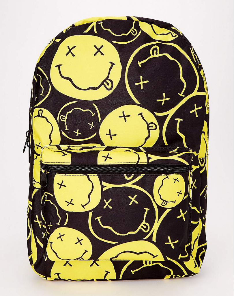 Cool backpacks for tweens and teens: Nirvana happy face backpack