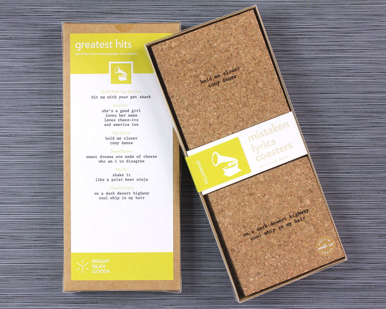 mistaken lyrics coasters
