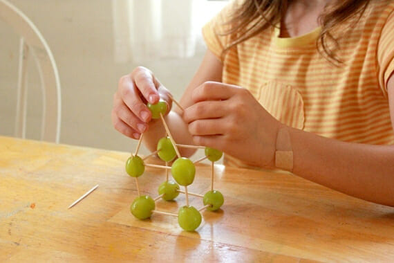 Screen-free activities for kids: Build edible grape structures at Artful Parent