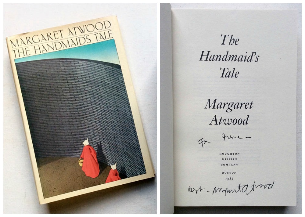 Cool feminist gifts supporting women-owned shops: 1st edition signed Handmaid's Tale by Margaret Atwood