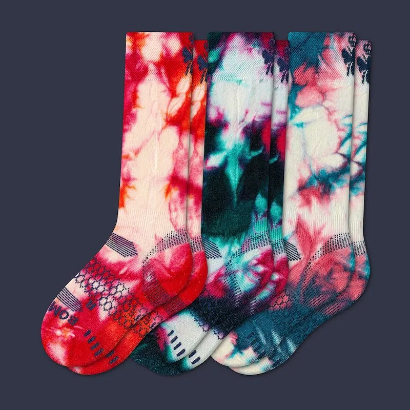 Valentine's Day gift ideas for boys: tie-dye red Bombas socks