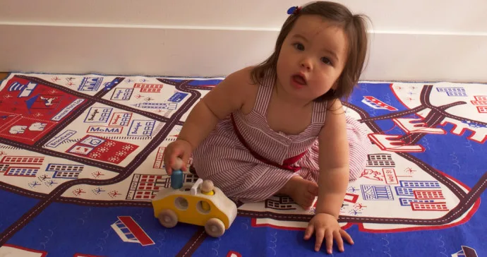 NYC baby playmat by Ella Lou featuring big city maps