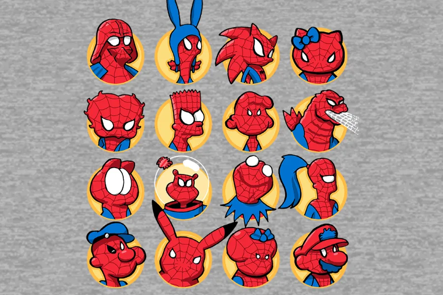Into the Spiderverse tshirt on Woot: "Anyone can wear the mask" by Apelad