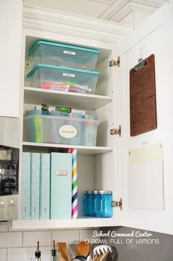 Back to school organizational lifesavers: School lunch packing station at Fabulously Frugal