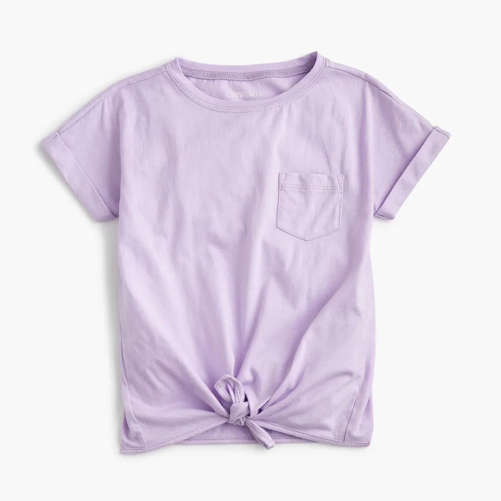 J Crew Girls Tie Front Tee in 6 colors on sale