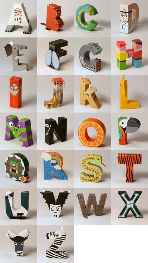 Free printable alphabet papercraft at digitprop