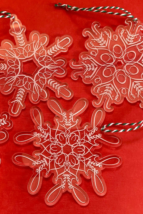 Dirty word Christmas ornament (see it?) : Cool gift under $15 from Pew Pew Lasercraft