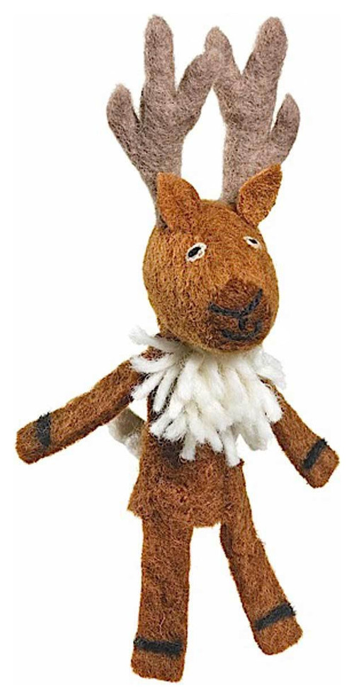 Handmade fair trade deer finger puppet: Cool kids' stocking stuffer ideas