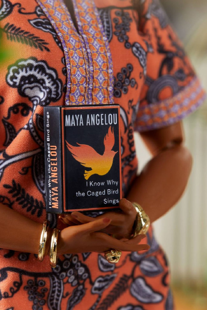 The Maya Angelou collector Barbie comes with her own copy of her best-selling book