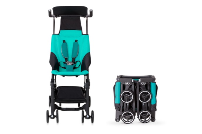 The gb pockit stroller folds down small enough to fit in a tote bag. Really.