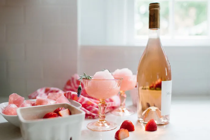 Rose Slushy Cocktail recipe from Style Me Pretty