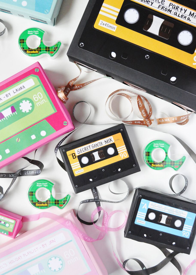 How to make gift cards more special: Create a custom mix tape gift card holder like these by Handmade Charlotte.