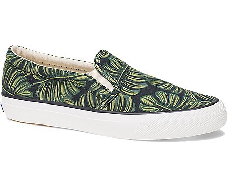 Rifle Paper Co x Keds palm print slip-on sneakers for spring and summer