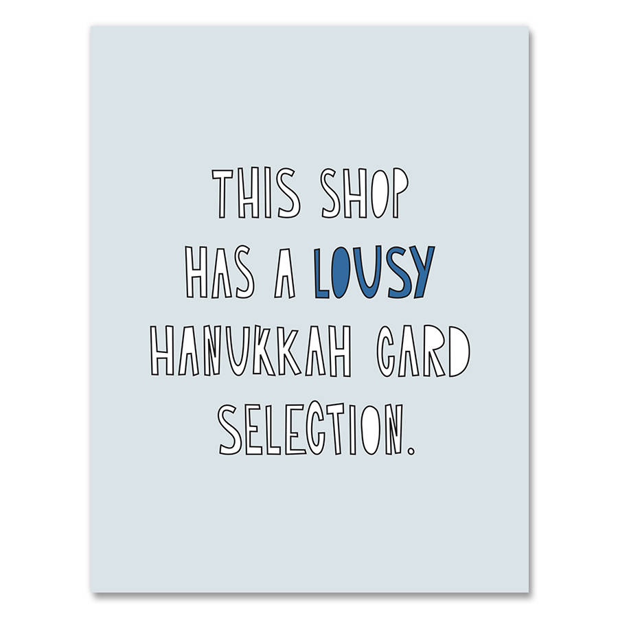 Funniest holiday cards | lousy Hanukkah card selection card by Near Modern Disaster
