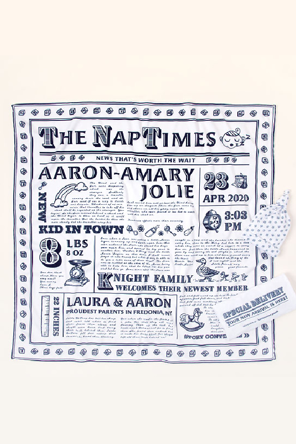 personalized baby swaddle: One of our favorite baby gifts of the year
